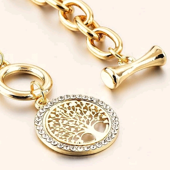 Tree of Life Gold Plated Chain Link Bracelet - Picture 4 of 5